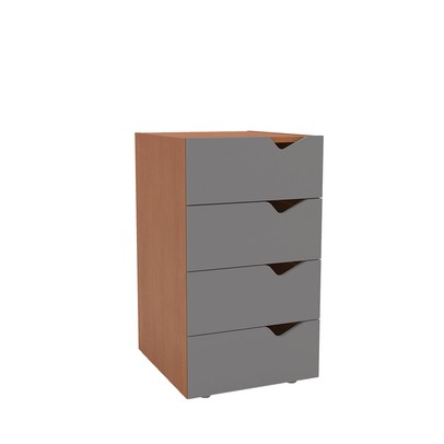 Gaveteiro Porto 4 Gavetas 40250684 Cinza/Freijó - Politorno