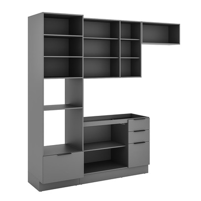 Cozinha Completa Lumina 7 Portas 4 Gavetas Cinza - Telasul