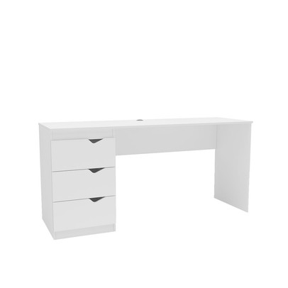 Mesa Escrivaninha Porto 3 Gavetas 40250685 Branco - Politorno
