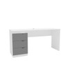 Mesa Escrivaninha Porto 3 Gavetas 40250685 Cinza/Branco - Politorno