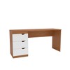 Mesa Escrivaninha Porto 3 Gavetas 40250685 Branco/Freijó - Politorno