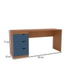 Mesa Escrivaninha Porto 3 Gavetas 40250685 Azul/Freijó - Politorno