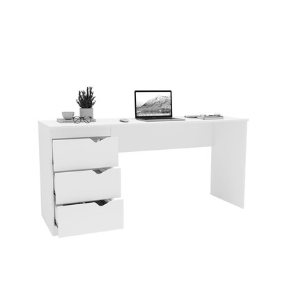 Mesa Escrivaninha Porto 3 Gavetas 40250685 Azul/Freijó - Politorno