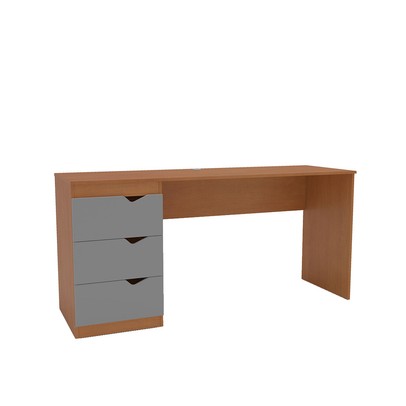 Mesa Escrivaninha Porto 3 Gavetas 40250685 Cinza/Freijó - Politorno