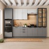 Cozinha Completa Lumina 13 Portas 4 Gavetas com Vidro 917464 Cinza - Telasul