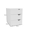 Mesa de Cabeceira Porto 3 Gavetas Branco - Politorno