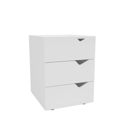 Mesa de Cabeceira Porto 3 Gavetas Branco - Politorno