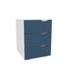 Mesa de Cabeceira Porto 3 Gavetas Azul/Branco - Politorno