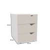 Mesa de Cabeceira Porto 3 Gavetas Creme/Branco - Politorno