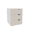 Mesa de Cabeceira Porto 3 Gavetas Creme/Branco - Politorno