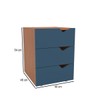 Mesa de Cabeceira Porto 3 Gavetas Azul/Freijó - Politorno