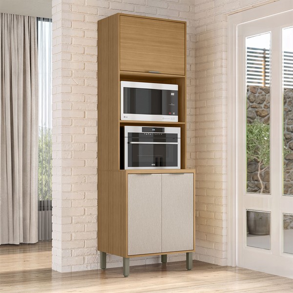 Paneleiro Colors 3 Portas 100% Mdf Freijó/Nazca - Kits Paraná