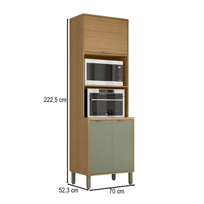 Paneleiro Colors 3 Portas 100% Mdf Freijó/Alecrim - Kits Paraná