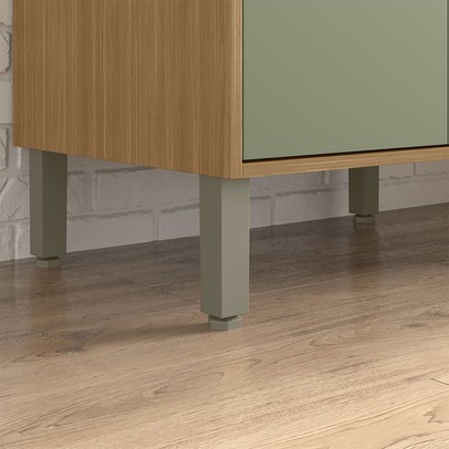 Paneleiro Colors 3 Portas 100% Mdf Freijó/Alecrim - Kits Paraná