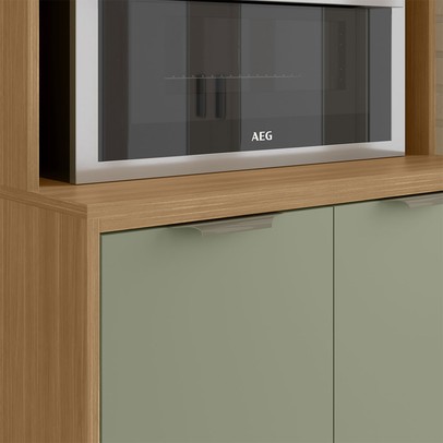 Paneleiro Colors 3 Portas 100% Mdf Freijó/Alecrim - Kits Paraná