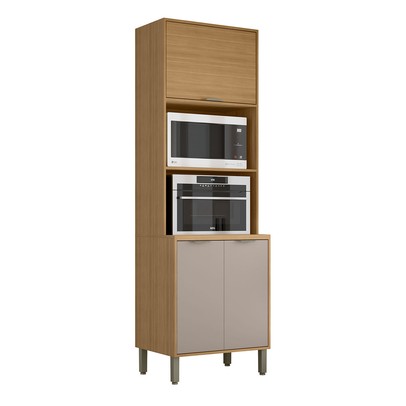 Paneleiro Colors 3 Portas 100% Mdf Freijó/Cinza Niquel - Kits Paraná