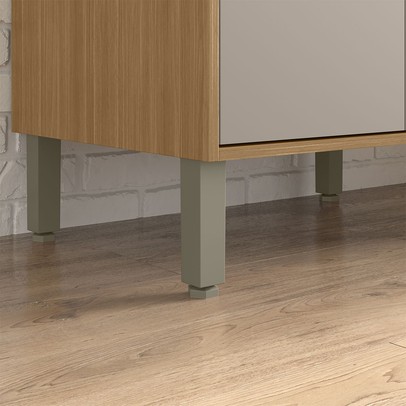 Paneleiro Colors 3 Portas 100% Mdf Freijó/Cinza Niquel - Kits Paraná