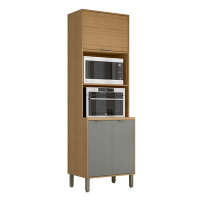 Paneleiro Colors 3 Portas 100% Mdf Freijó/Moss - Kits Paraná