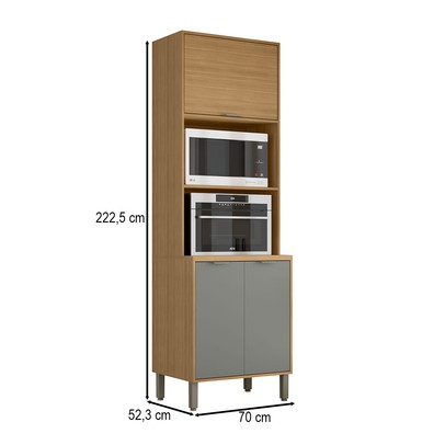 Paneleiro Colors 3 Portas 100% Mdf Freijó/Moss - Kits Paraná