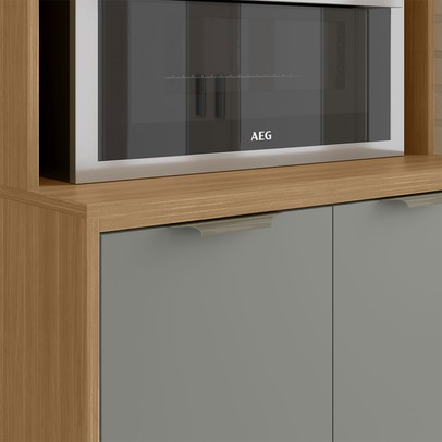 Paneleiro Colors 3 Portas 100% Mdf Freijó/Moss - Kits Paraná