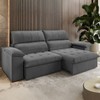 Sofá 4 Lugares Holden Retrátil e Reclinável Veludo 37531 Grafite - Vian