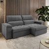 Sofá 4 Lugares Holden Retrátil e Reclinável Veludo Grafite - Vian