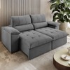 Sofá 3 Lugares Holden Retrátil e Reclinável Veludo Grafite - Vian