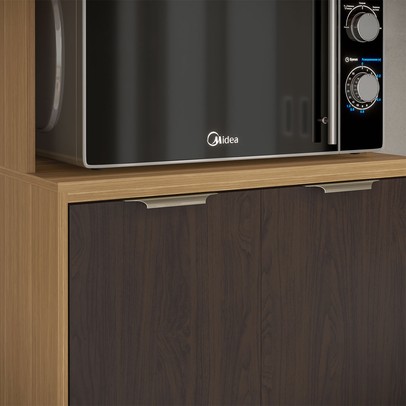 Paneleiro Colors 4 Portas 100% Mdf Freijó/Nogueira Bourbon - Kits Paraná