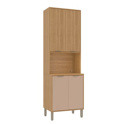 Paneleiro Colors 4 Portas 100% Mdf Freijó/Pinole - Kits Paraná