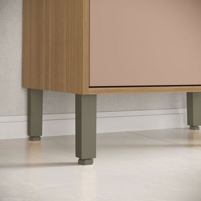 Paneleiro Colors 4 Portas 100% Mdf Freijó/Pinole - Kits Paraná