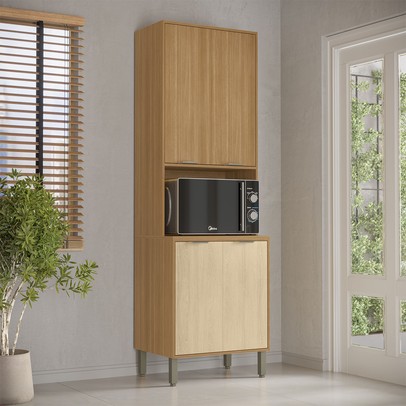 Paneleiro Colors 4 Portas 100% Mdf Freijó/Oasis - Kits Paraná