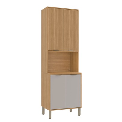 Paneleiro Colors 4 Portas 100% Mdf Freijó/Cinza Chalck - Kits Paraná