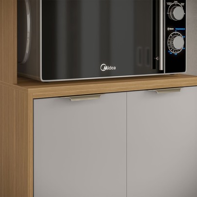 Paneleiro Colors 4 Portas 100% Mdf Freijó/Cinza Chalck - Kits Paraná