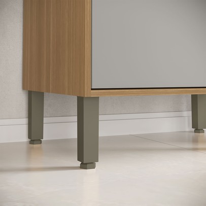 Paneleiro Colors 4 Portas 100% Mdf Freijó/Cinza Chalck - Kits Paraná