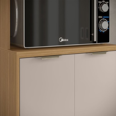 Paneleiro Colors 4 Portas 100% Mdf Freijó/Cinza Niquel - Kits Paraná