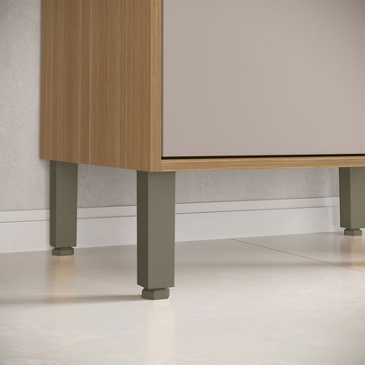 Paneleiro Colors 4 Portas 100% Mdf Freijó/Cinza Niquel - Kits Paraná