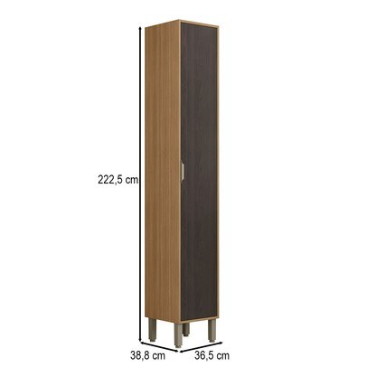 Paneleiro Colors 1 Porta 100% Mdf Freijó/Nogueira Bourbon - Kits Paraná