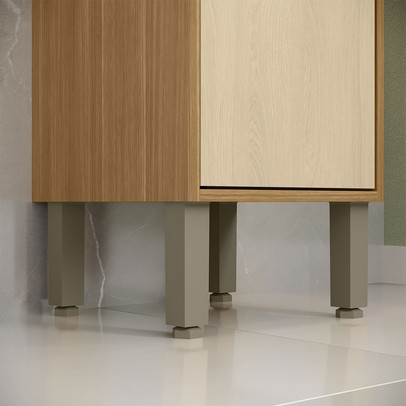 Paneleiro Colors 1 Porta 100% Mdf Freijó/Oásis - Kits Paraná