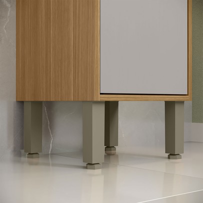 Paneleiro Colors 1 Porta 100% Mdf Freijó/Cinza Chalck - Kits Paraná