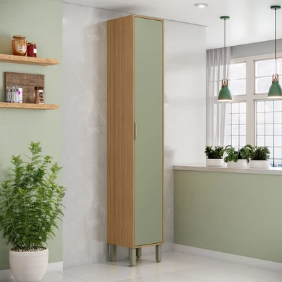 Paneleiro Colors 1 Porta 100% Mdf Freijó/Alecrim - Kits Paraná