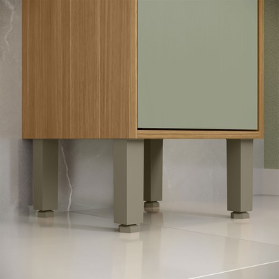 Paneleiro Colors 1 Porta 100% Mdf Freijó/Alecrim - Kits Paraná