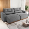 Sofá 4 Lugares Luxor Retrátil e Reclinável Veludo 37547 Grafite - Vian
