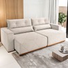 Sofá 4 Lugares Luxor Retrátil e Reclinável Veludo 37547 Marfim - Vian