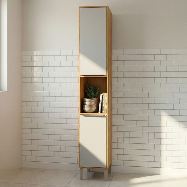 Paneleiro Celeste 2 Portas 100% Mdf Cinamomo/Offwhite - Mgm Móveis