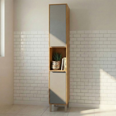 Paneleiro Celeste 2 Portas 100% Mdf Cinamomo/Platina - Mgm Móveis