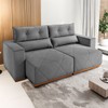 Sofá 3 Lugares Luxor Retrátil e Reclinável Veludo Grafite - Vian