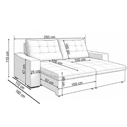 Sofá 4 Lugares Calvin Retrátil e Reclinável Veludo com Pillow 37555 Marfim - Vian