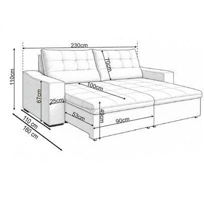 Sofá 4 Lugares Calvin Retrátil e Reclinável Veludo com Pillow Marfim - Vian