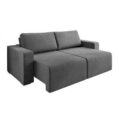 Sofá 4 Lugares Verona Retrátil e Reclinável Veludo 37563 Grafite - Vian