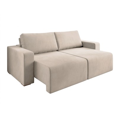 Sofá 4 Lugares Verona Retrátil e Reclinável Veludo 37563 Marfim - Vian